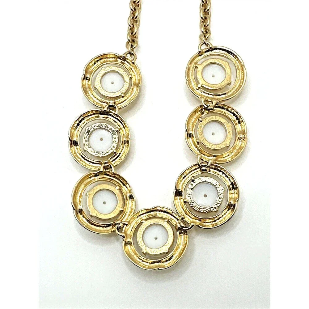 Lady Remington TRISH Faux Pearl Bib Necklace Gold Tone Statement Vintage 18-20